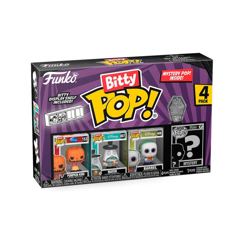 Blister 4 figuras bitty pop disney pesadilla antes de navidad pumpkin king