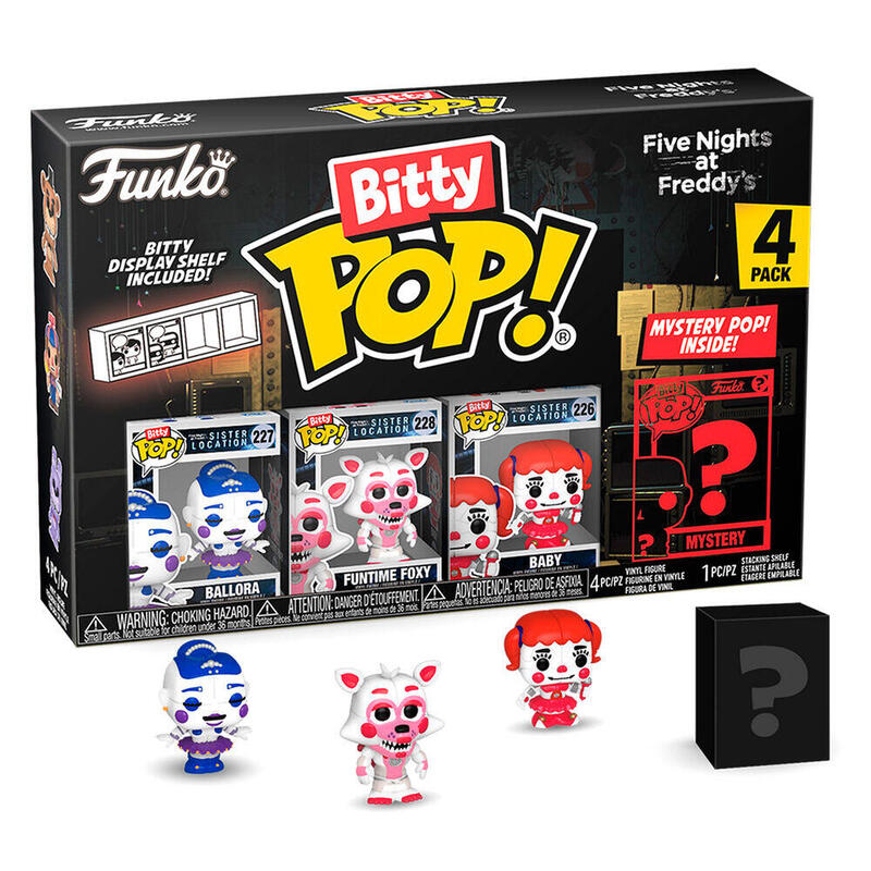Blister 4 figuras bitty pop five nights at freddys ballora