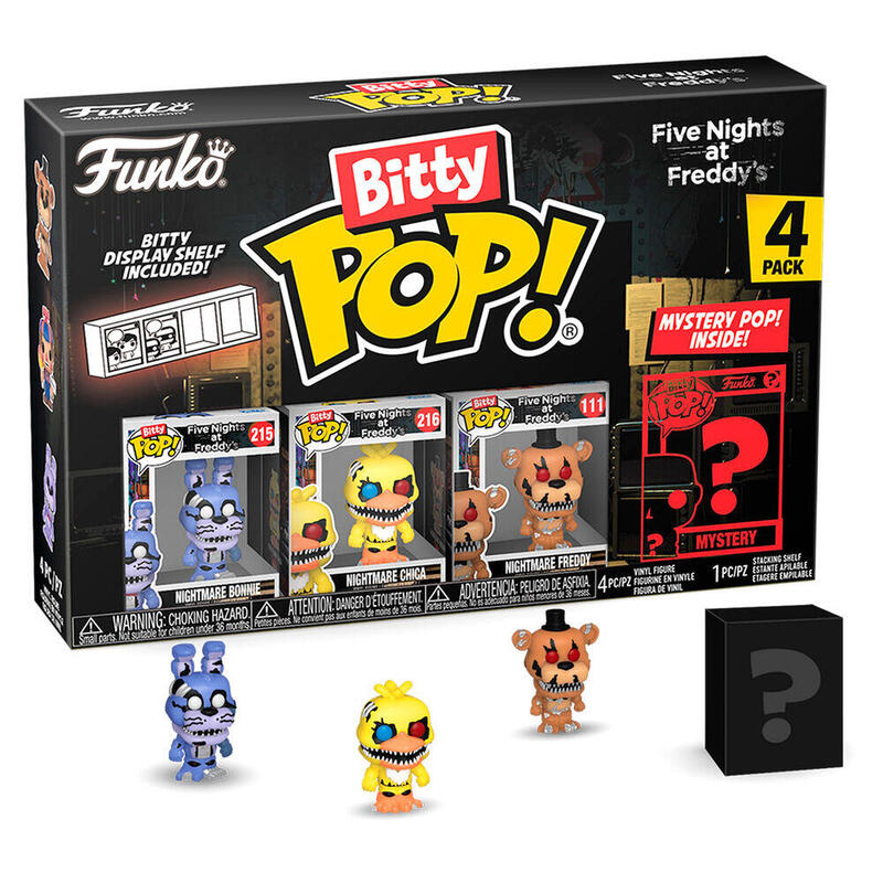 Blister 4 figuras bitty pop five nights at freddys freddy