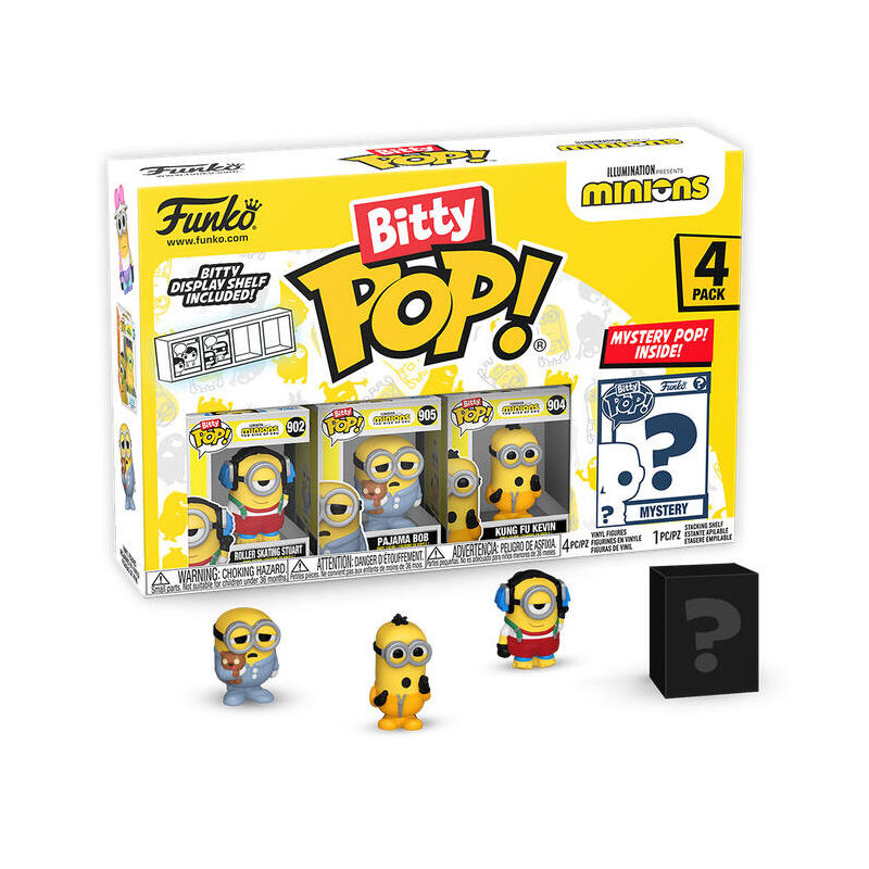 Blister 4 figuras bitty pop minions series 3