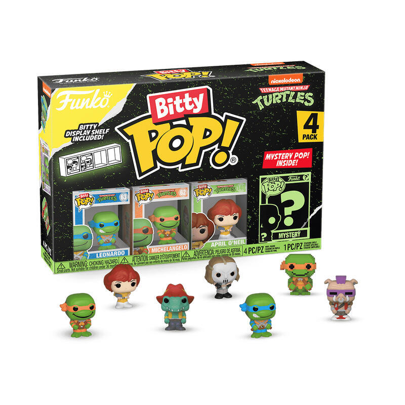Blister 4 figuras bitty pop tortugas ninja leonardo
