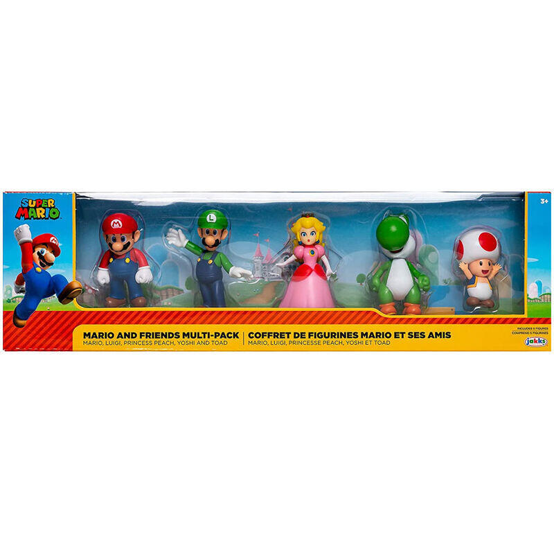 Blister 5 figuras super mario nintendo 6cm