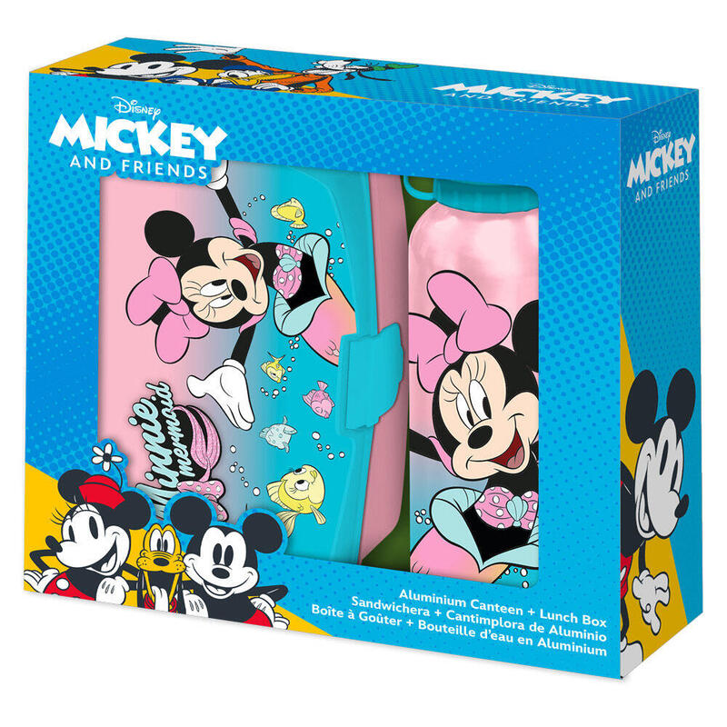Blister sandwichera + cantimplora aluminio minnie disney 500ml
