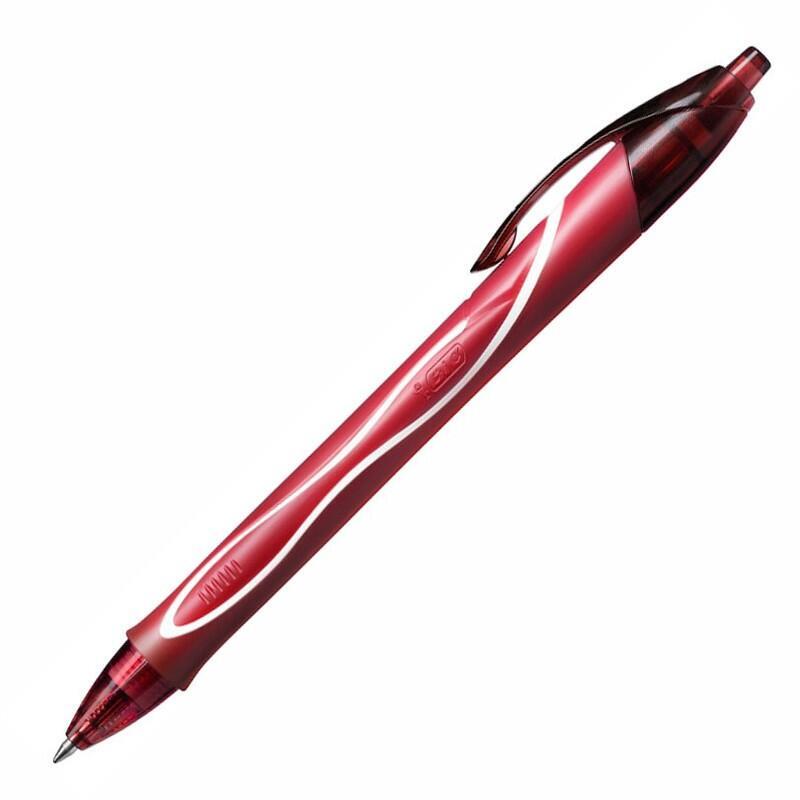 Boligrafo bic gelocity quick dry retractil tinta gel rojo punta de 0,7 mm -1u-