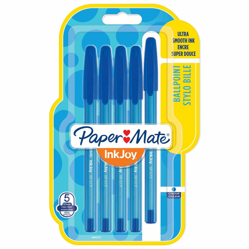 BolÍgrafo paper mate inkjoy 100 tapa 5 azul m 1.0mm blister