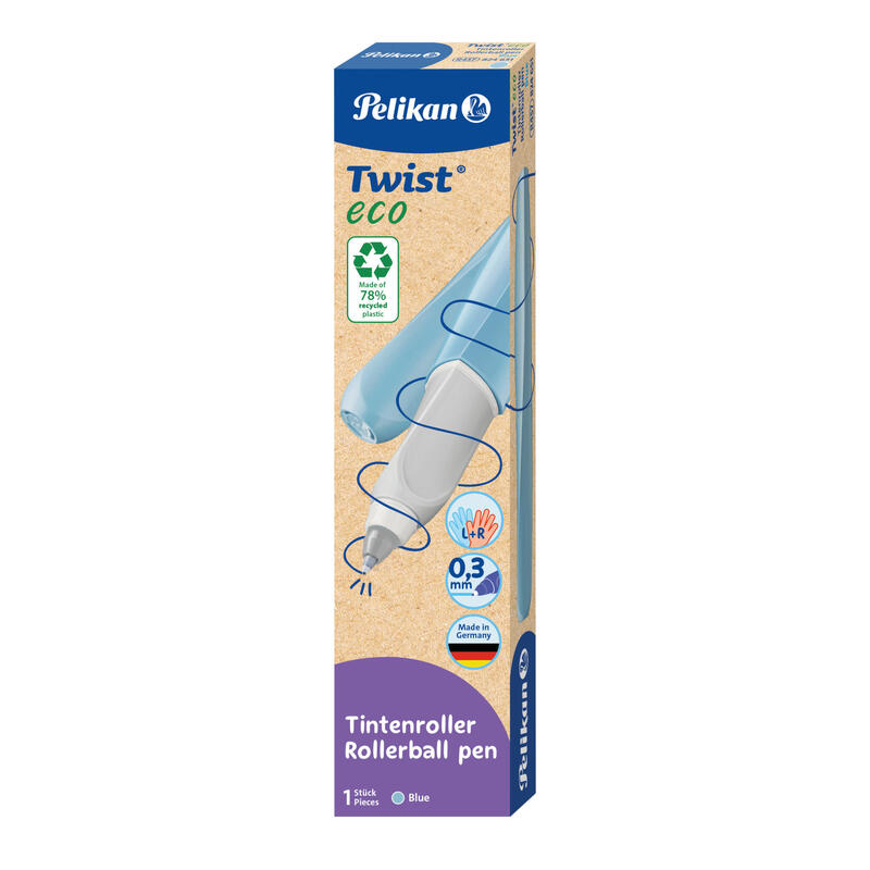 Bolígrafo pelikan twist® eco para diestros y zurdos, azul