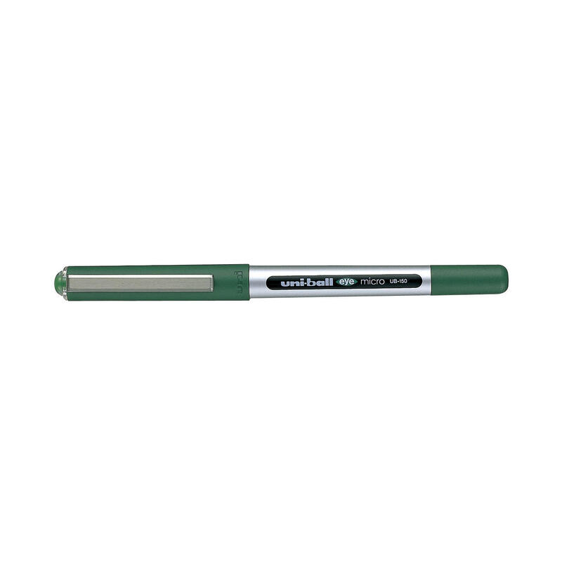 Boligrafo uni ball eye fine 0.7 mm punta acero inoxidable cuerpo plÁstico clip metÁlico tinta verde resistente al agua mitsubish