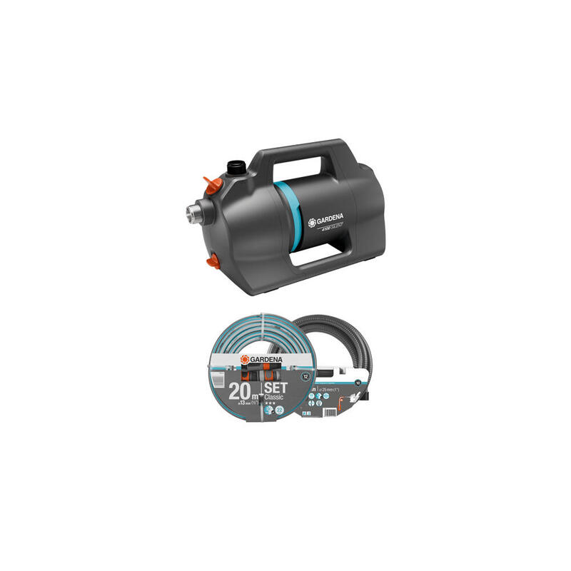 Bomba de jardín gardena 4200 juego silencioso (gris oscuro/turquesa, 600 vatios, modelo 2023