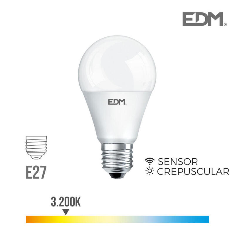 Bombilla «crepuscular» standard led e27 10w 810lm 3200k luz calida Ø6x11cm edm