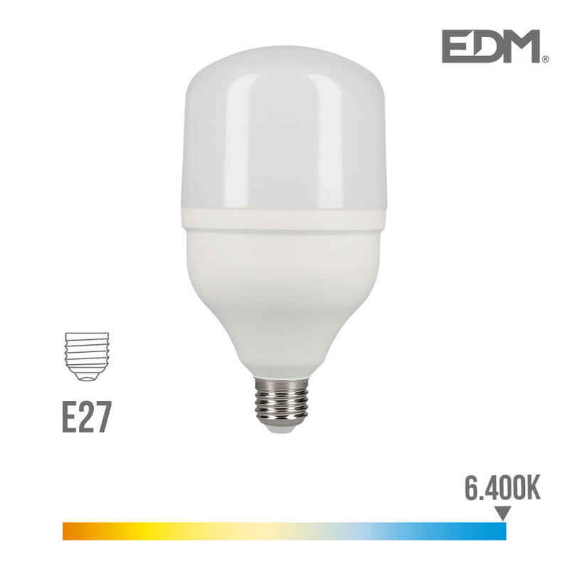 Bombilla industrial led e27 20w 1700lm 6400k luz fria Ø8×16,5cm edm