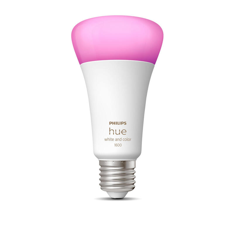 Bombilla led inteligente philips hue white and color a67 casquillo e27 13.5w 1600 lÚmenes 2000k-6500k precisa philips hue bridge