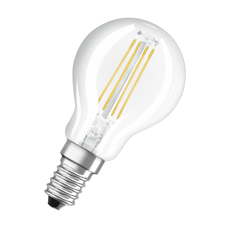 Bombilla led osram filamento esfÉrico transparente – 4 w  40 w – e14 – blanco cÁlido