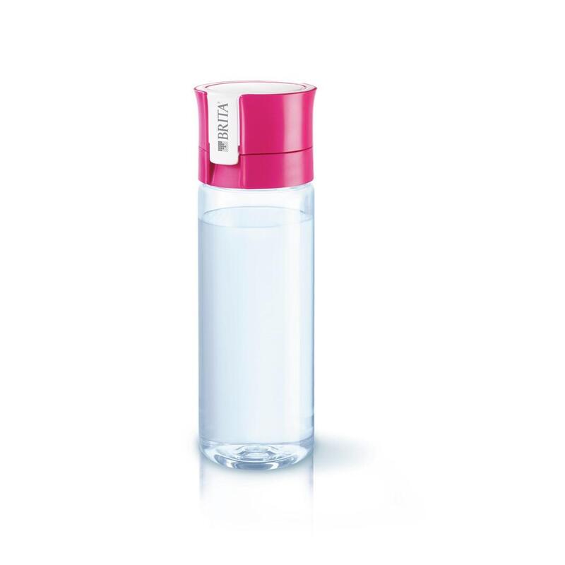 Botella con filtro brita fill & go rosa + 4 filtros microdisc