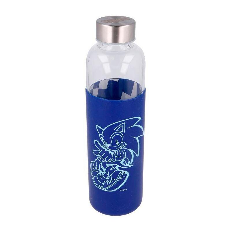 Botella cristal sonic the hedgehog funda silicona 585ml