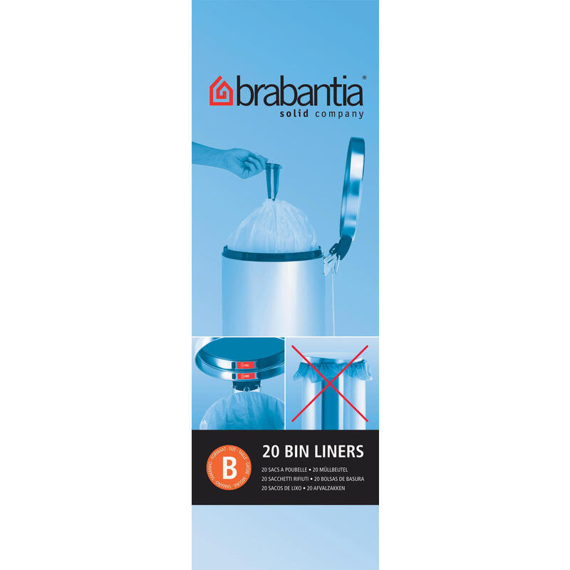 Brabantia lote de 20 bolsas de basura con ruedas perfectfit – 5l