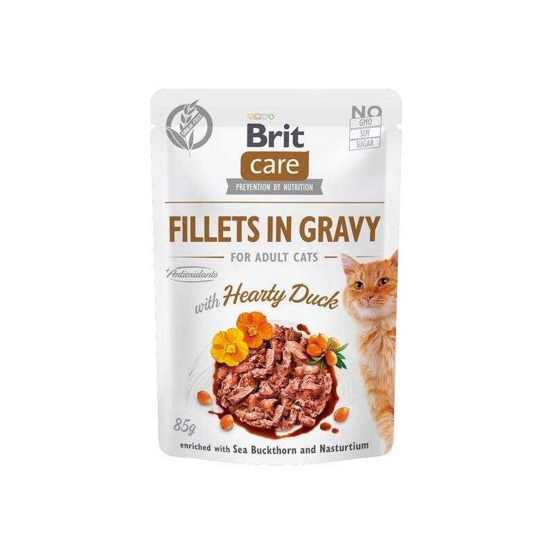 Brit care cat fillets in gravy hearty duck 85g