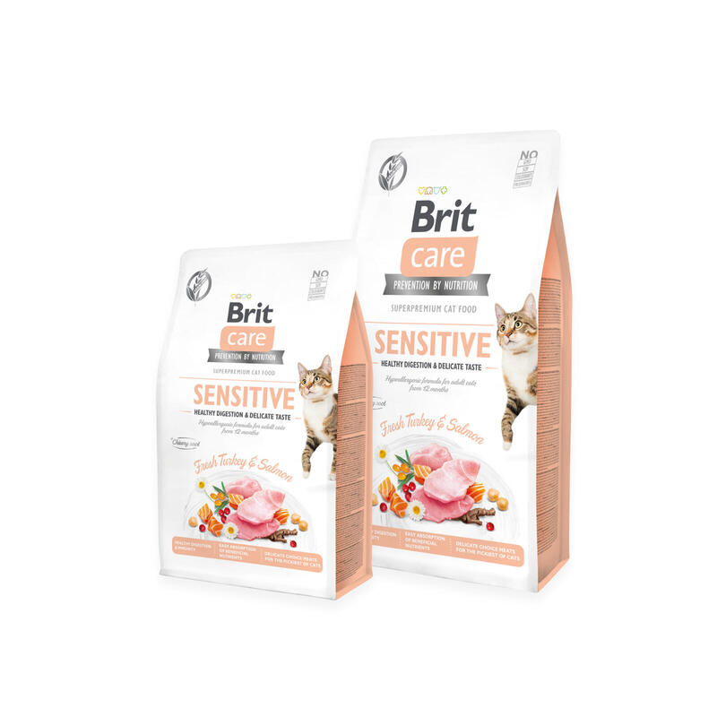 Brit care grain-free sensitive turkey&salmon – comida seca para gatos – 2 kg