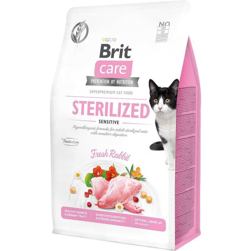 Brit care grain-free sterilized sensitive – comida seca para gatos – 2 kg