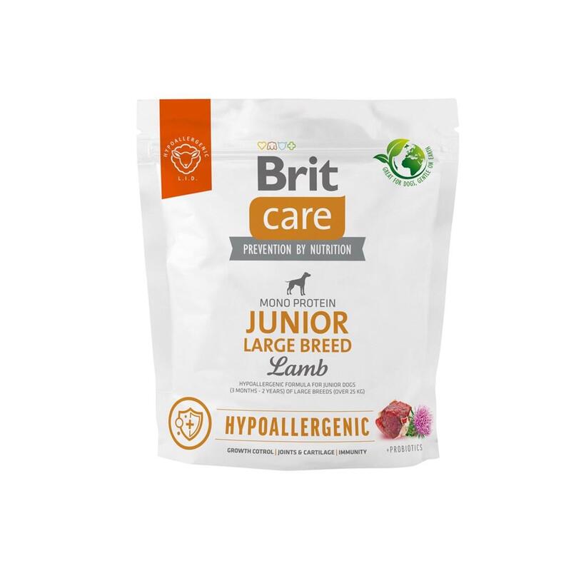 Brit care hypoallergenic junior large breed lamb – alimento seco para perros – 1 kg
