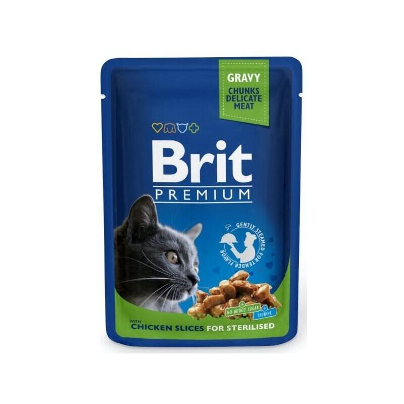 Brit premium cat chicken sterilised – comida hÚmeda para gatos – 100g