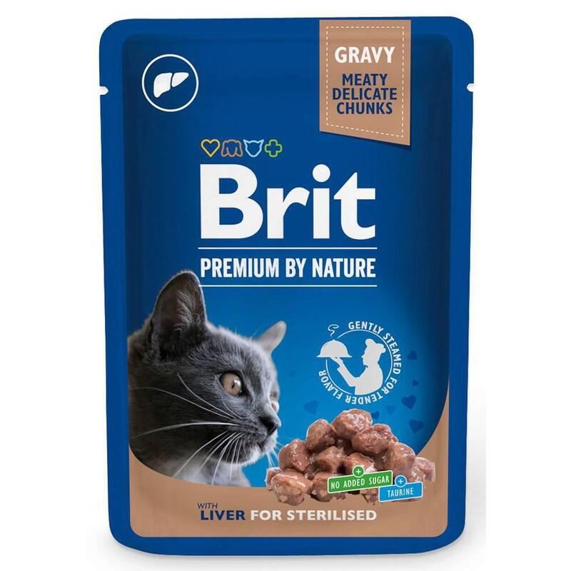 Brit premium cat liver sterilised – comida hÚmeda para gatos – 100g