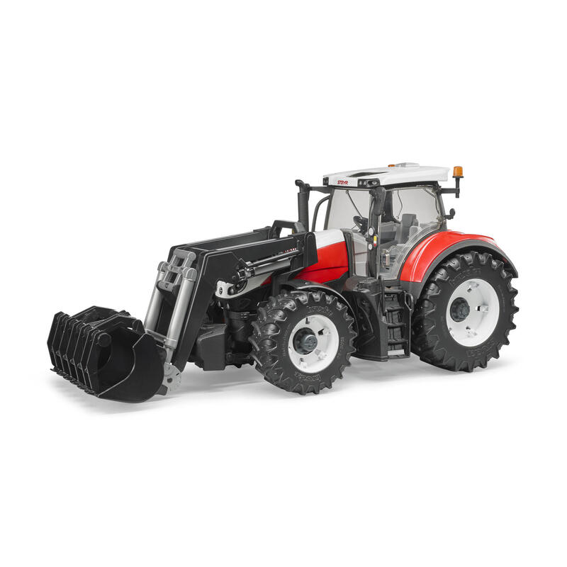 Brother steyr 6300 terrus cvt con cargador frontal, modelo de vehÍculo blanco/rojo 4001702031817