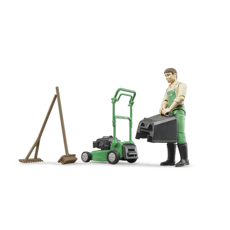 Bruder bworld jardinero con cortacÉsped, figura de juguete 62103