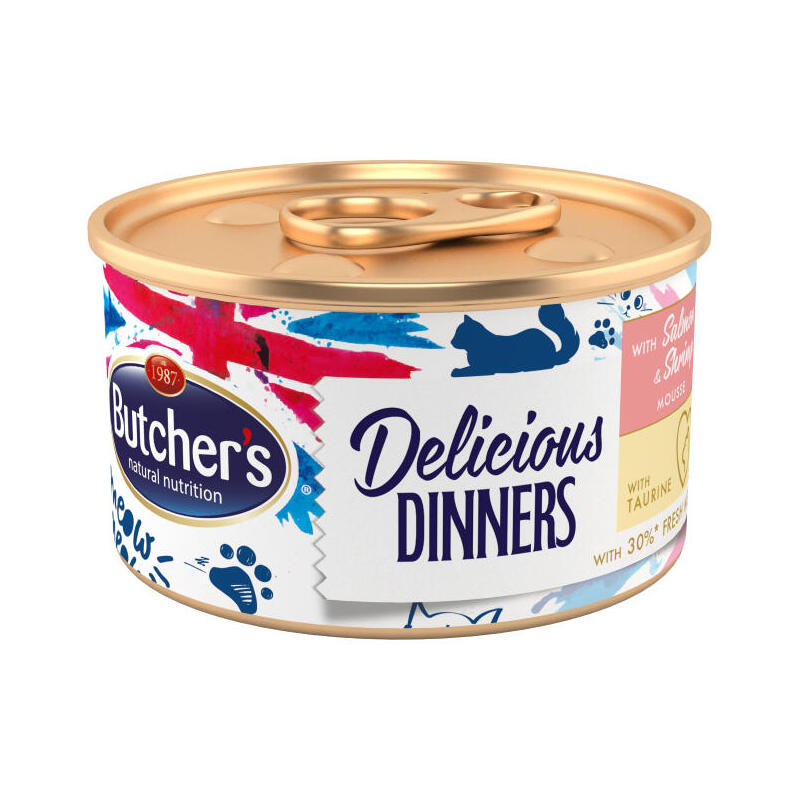 Butcher’s classic delicious dinners con salmÓn y gambas – lata 85g