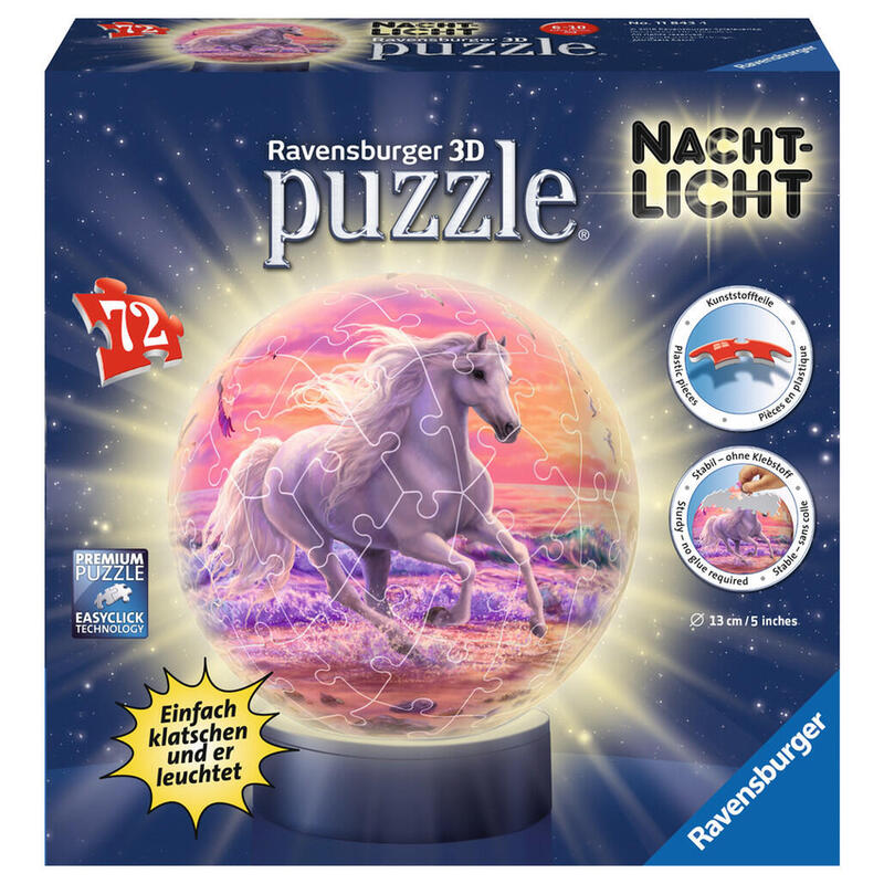 Caballos de luz nocturna en la playa,  ravensburger rompecabezas 118434