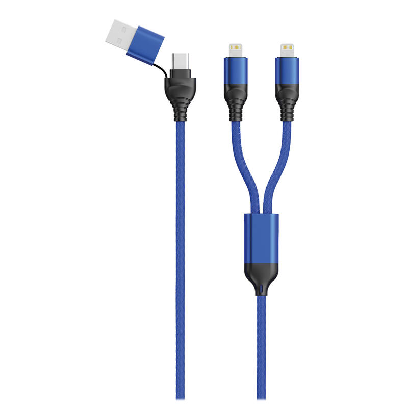 Cable 2go usb / type c duo lightning azul 120cm