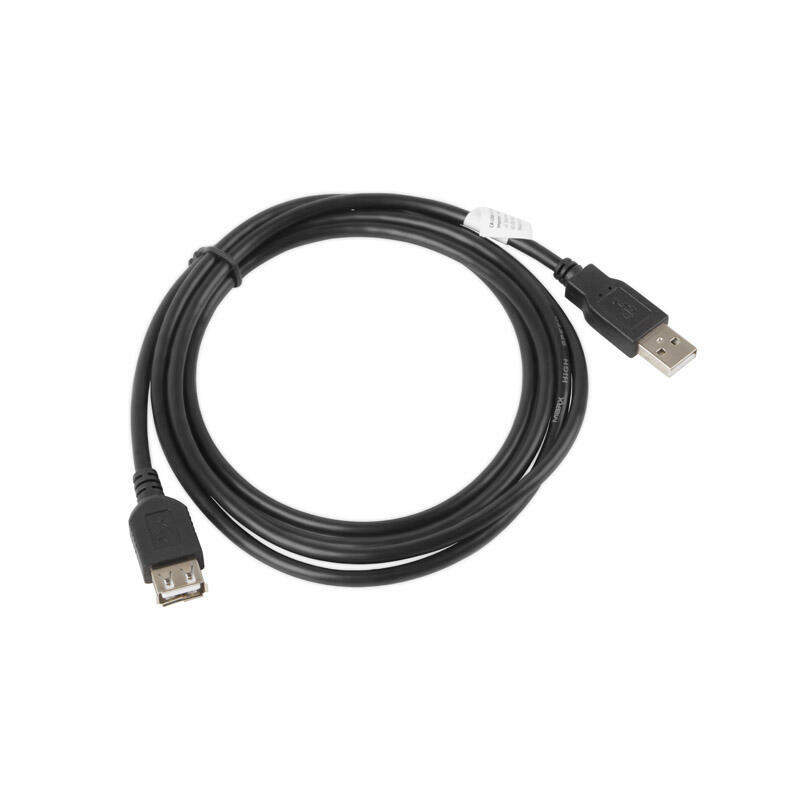 Cable alargador lanberg usb 2.0 macho hembra 1.8m negro