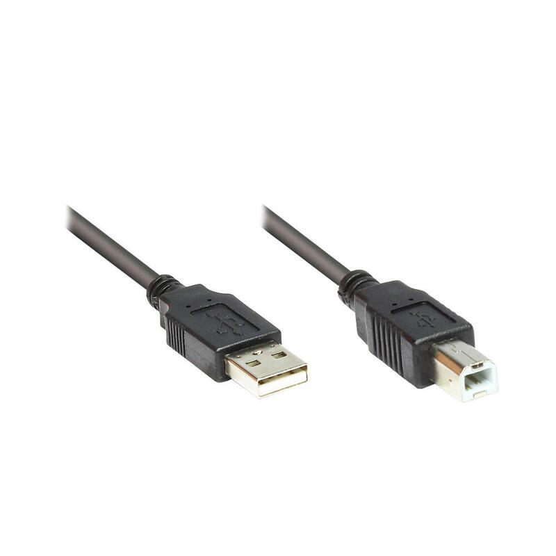 Cable alcasa usb 2.0 1.8m  usb 1,8 m usb a usb b negro
