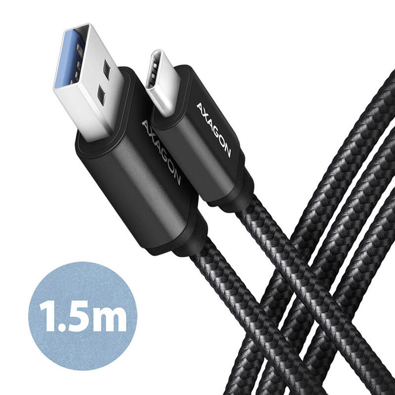Cable axagon hcm3-am15ab usb-c auf usb-a 3.2 gen 1, negro – 1,5m