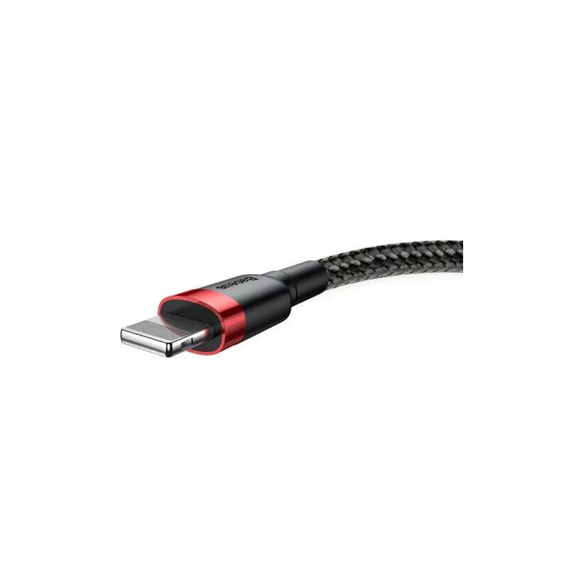Cable baseus calklf-c19 (lightning m – usb 2.0 m, 2m, black and red color)