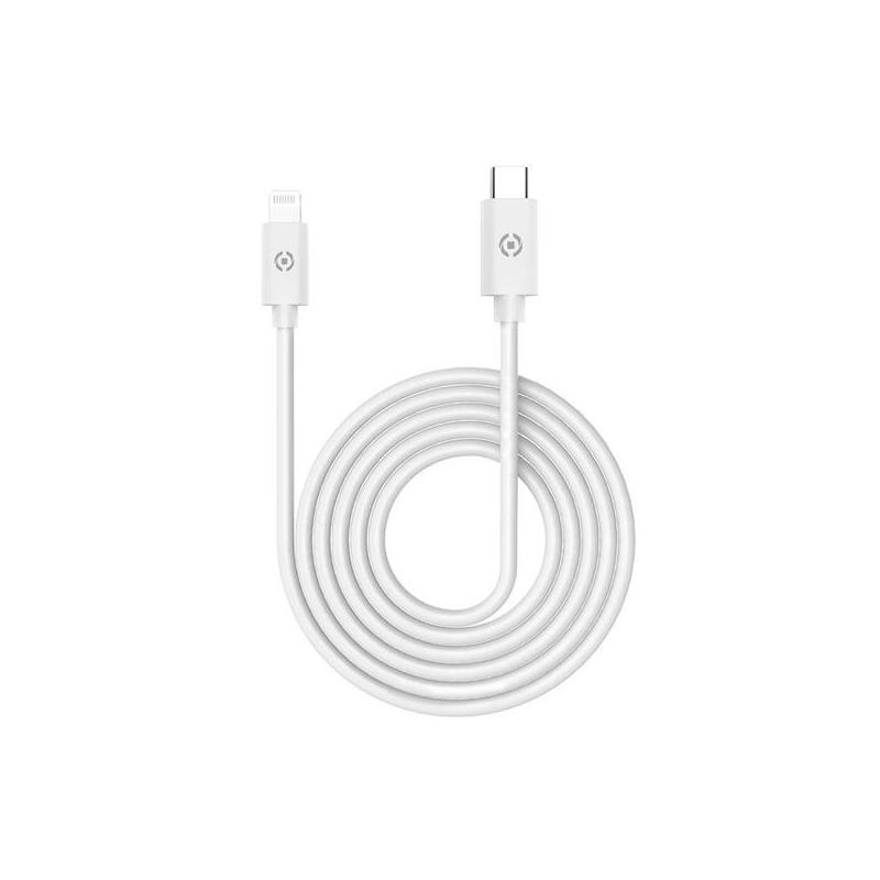 Cable celly usb-c macho a lightning macho 1m white