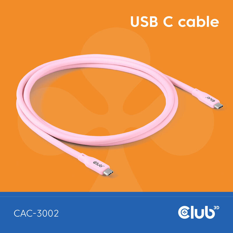 Cable club3d usb c rosa
