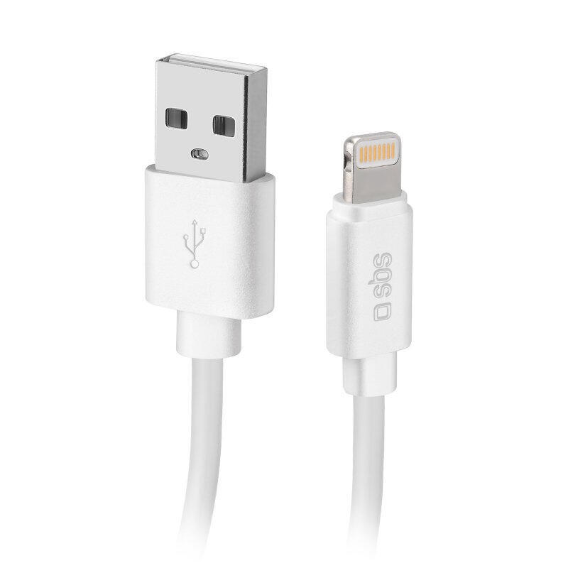 Cable datos/ carga sbs usb 2.0 – lightning c-89 blanco para iphone