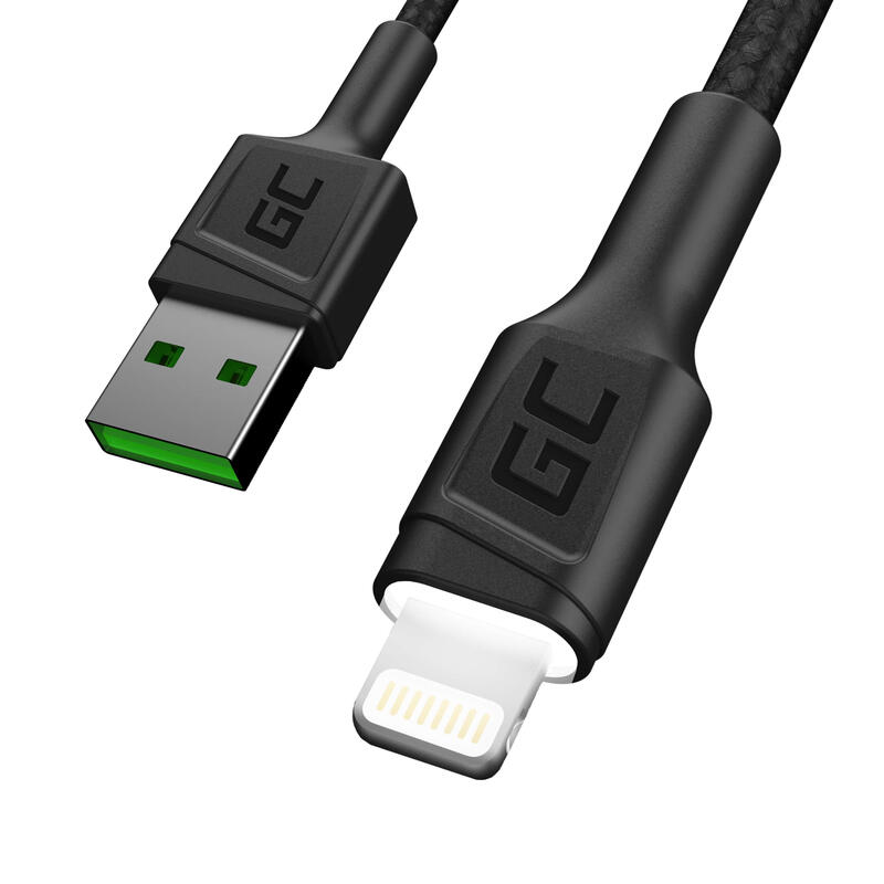 Cable datos usb 2.0 a lightning (iphone/ipad) led blanco 1.2m greencell kabgc05