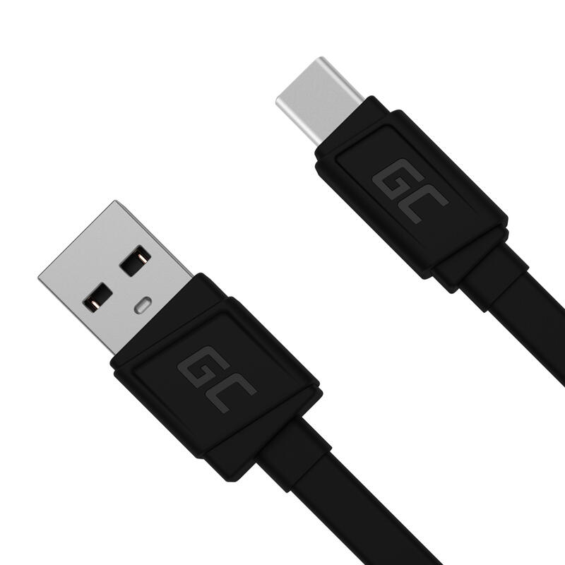 Cable datos usb 2.0 a type-c 0.25m greencell qc 3.0 kabgc03