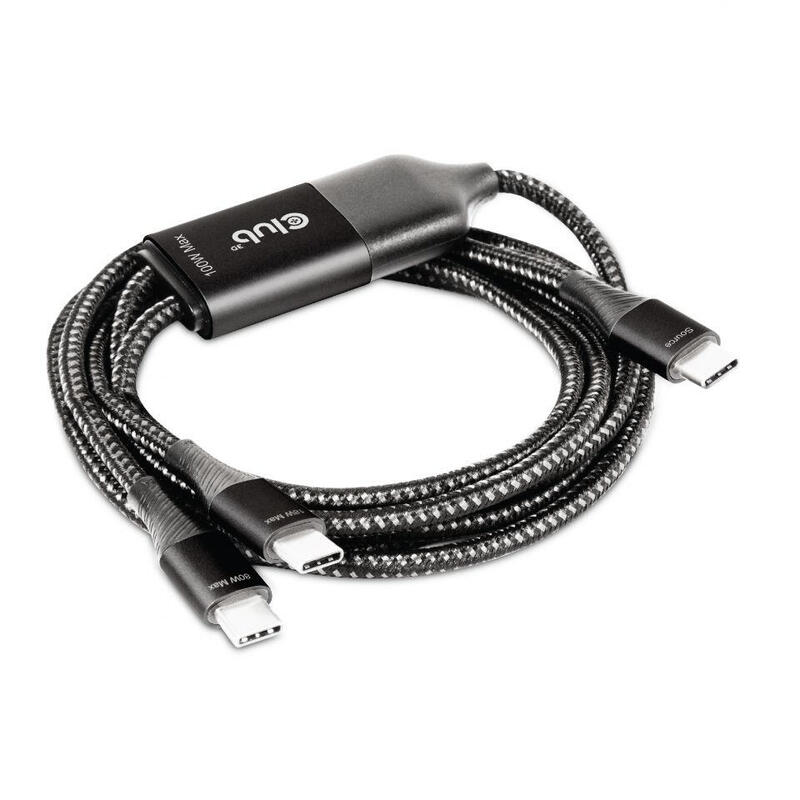 Cable de carga club3d usb tipo c 2x tipo c 1,83m 100w pc / pc