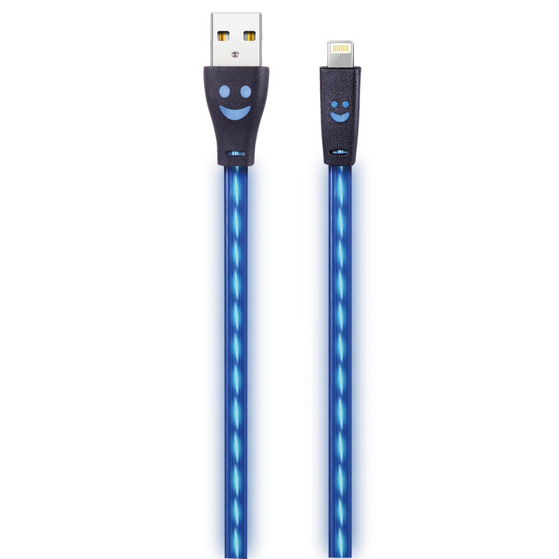 Cable de carga usb 2go sw con iluminaciÓn led azul de 100cm de luz.
