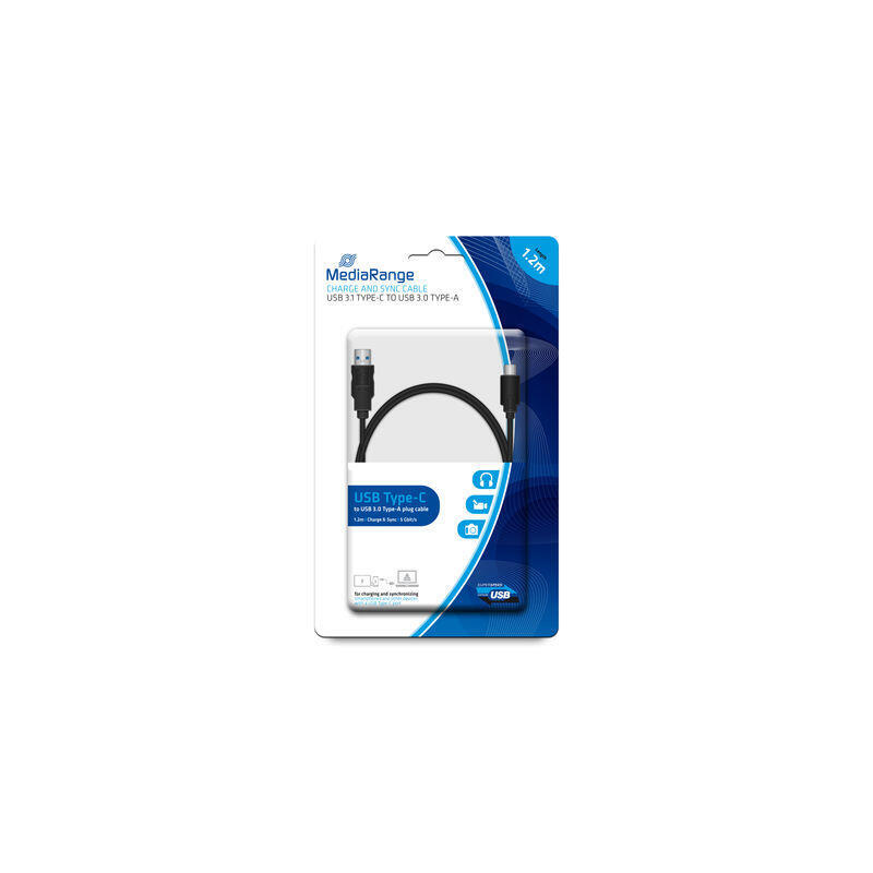 Cable de carga y datos mediarange usb 3.0 a usb tipo-c 1.2m sc
