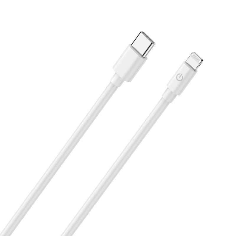Cable de carga/datos realpower usb-c a lightning 1m blanco mfi