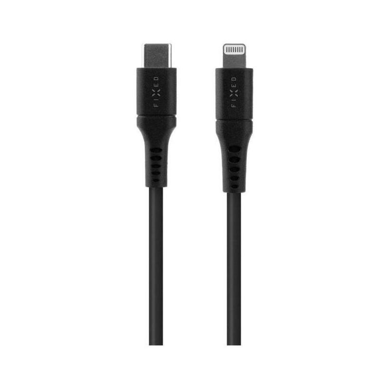 Cable fixed usb-c/lightning i obsluga pd, 1,2 m, mfi, czarny