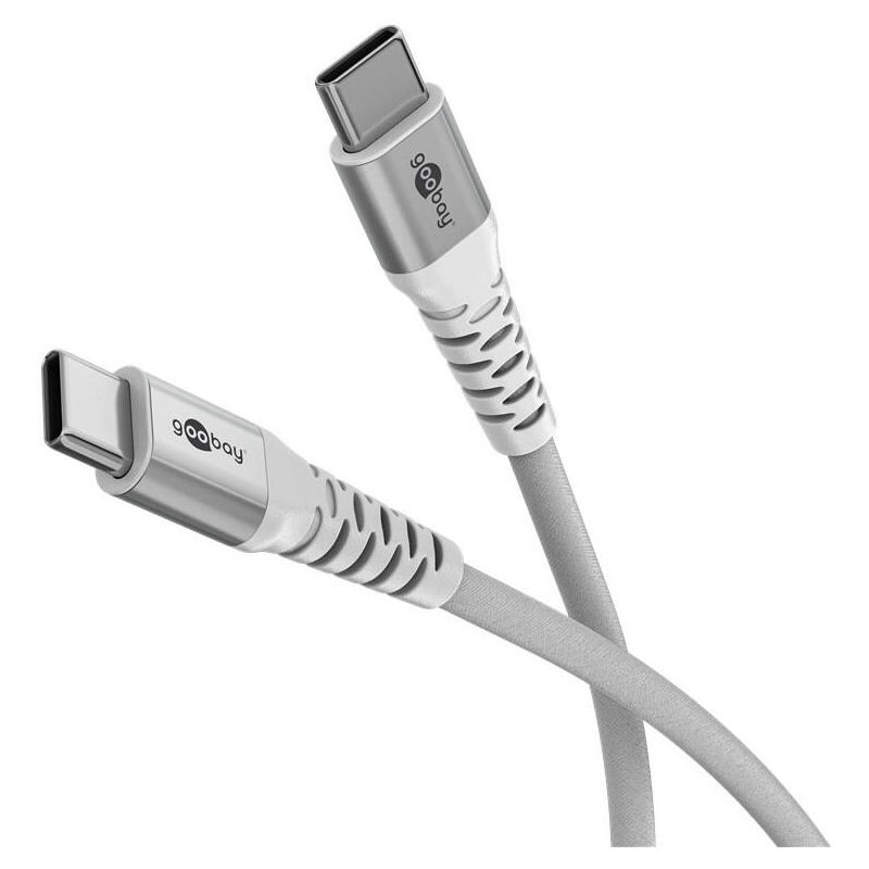 Cable goobay usb-c (st-st) 2m verbindungscable textilmantel blanco
