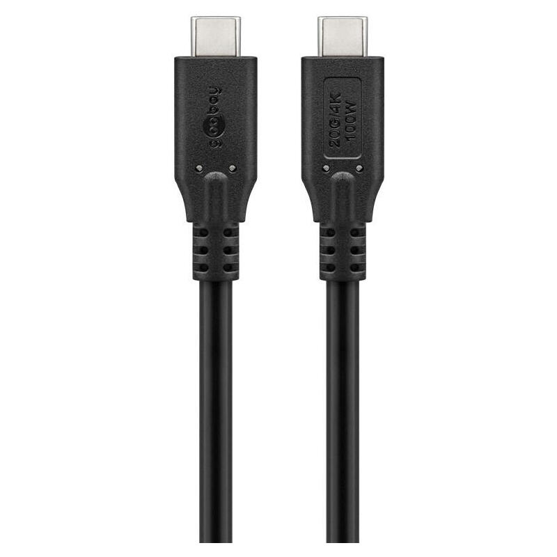Cable goobay usb-c usb4™, 100 w, 20 gbit s, power delivery, 2 m, black