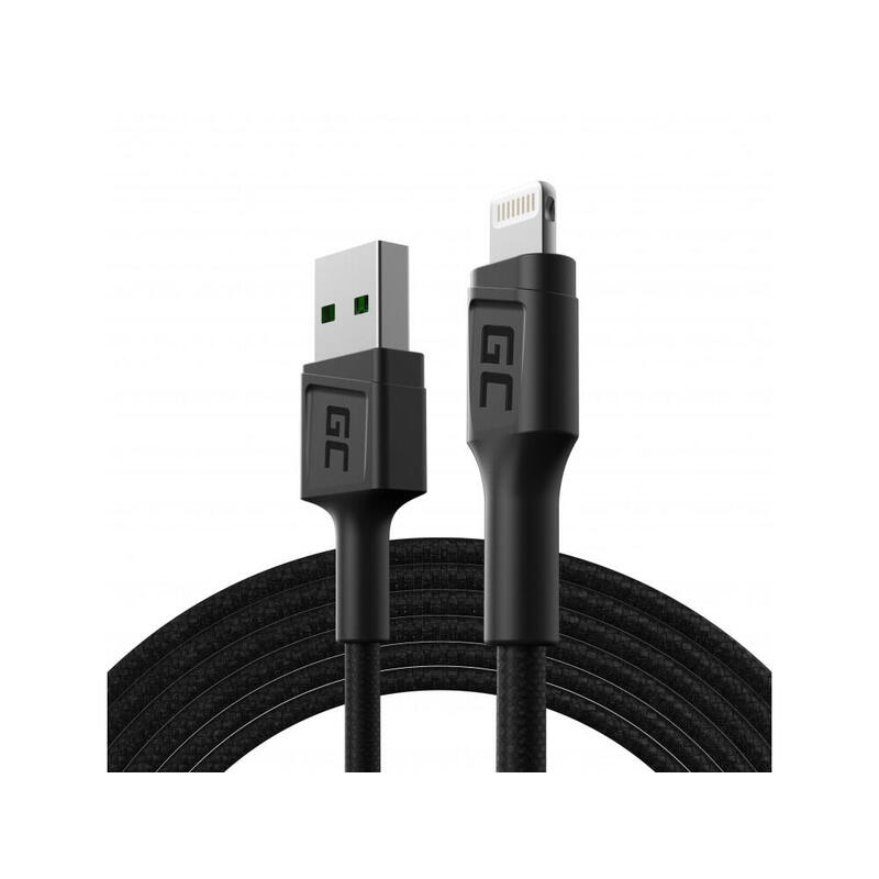 Cable green cell gc powerstream usb-a – lightning 200cm carga rÁpida apple 2.4a