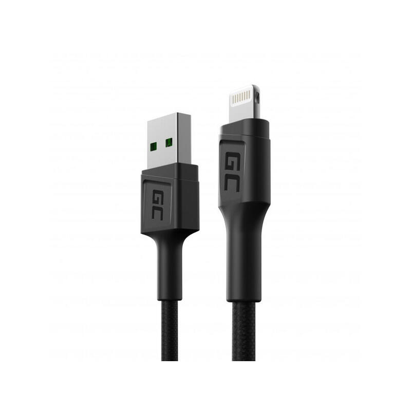 Cable green cell gc powerstream usb-a – lightning 30cm de carga rÁpida apple 2.4a