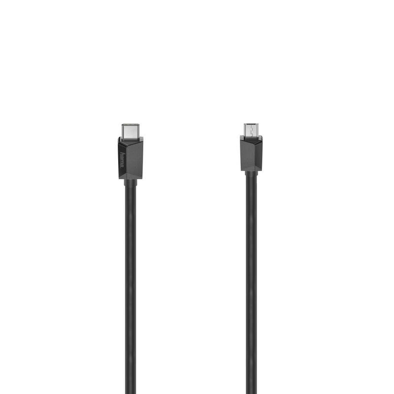 Cable hama 00200644 / usb-c to micro-b 0.75m negro