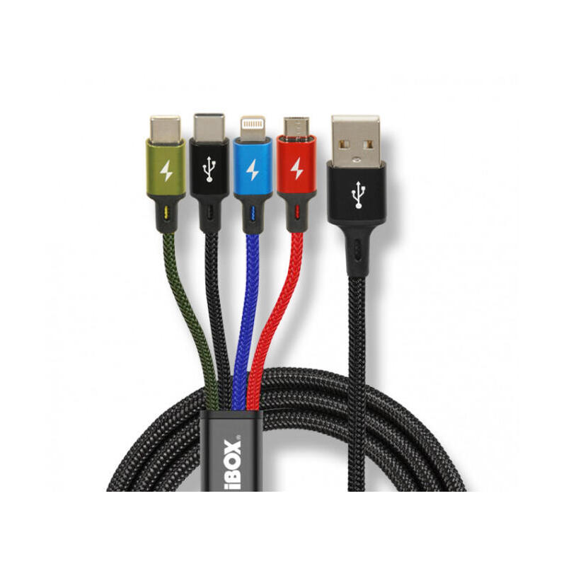 Cable i-box usb 4in1 2xusb-c, microusb, lightning